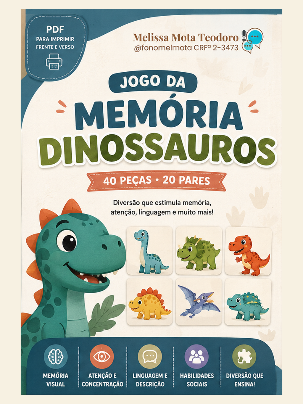 Jogo da Memória dos Dinossauros