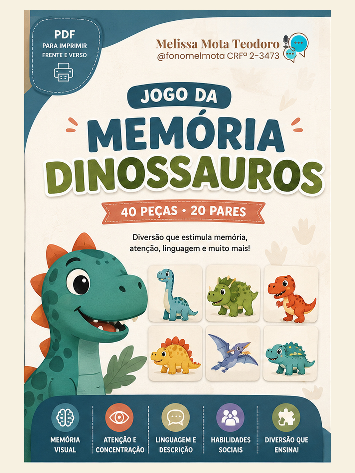 Jogo da Memória dos Dinossauros