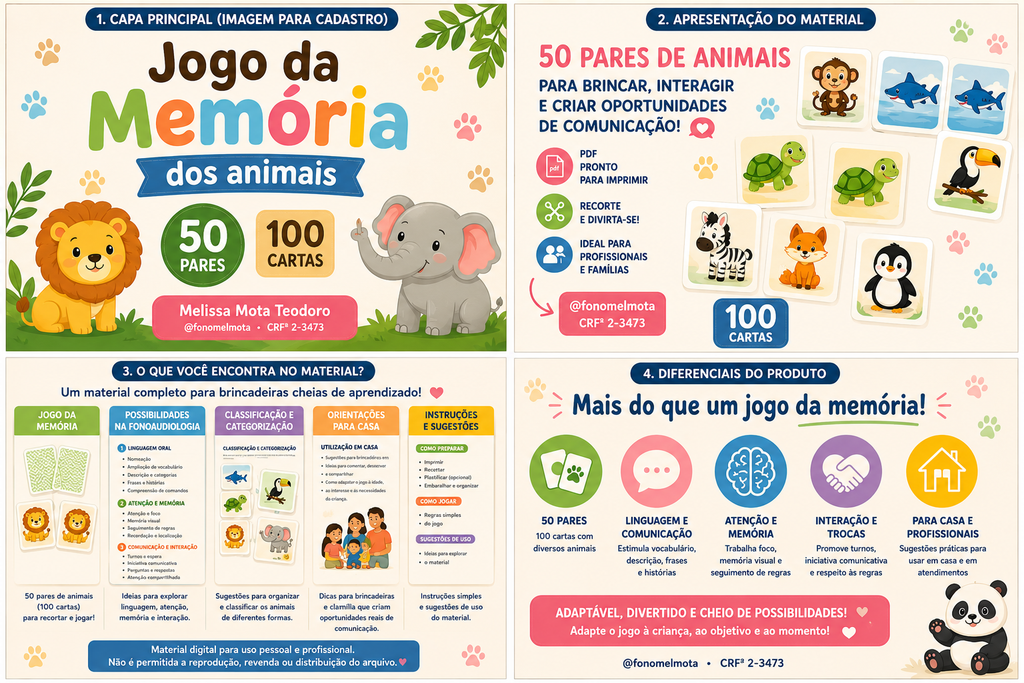 JOGO DA MEMÓRIA DOS ANIMAIS
