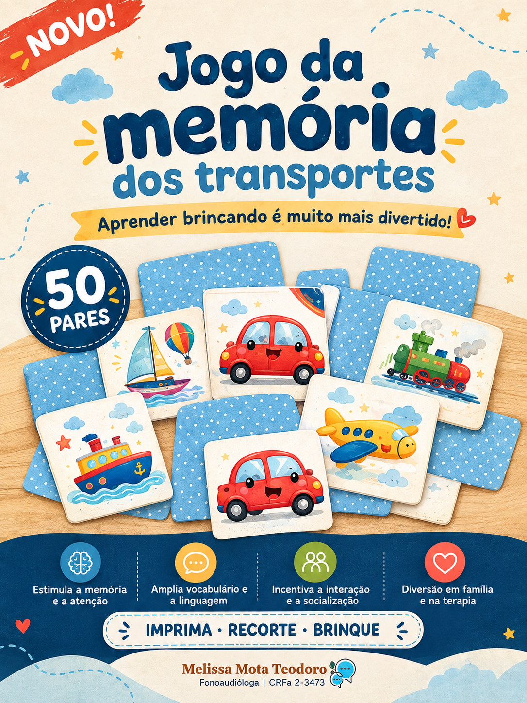 Jogo da Memória dos Transportes